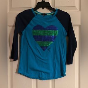 Gap, girls baseball tee, shirt, top, sequins, XXL 14/16